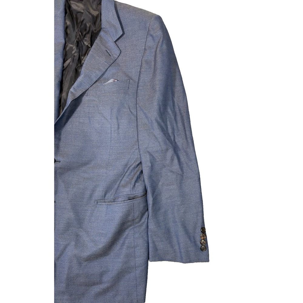 Ermenegildo Zegna 15 Milmil 15 Wool Blazer Sport Coat Mens 44L Blue Italy - Picture 2 of 16